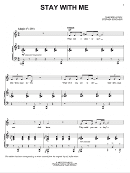 page one of Stay With Me (from Into The Woods) (Piano & Vocal)
