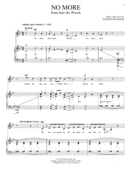 page one of No More (from Into The Woods) (Piano & Vocal)
