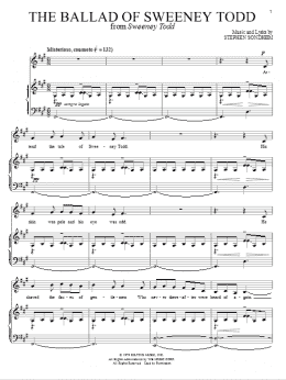 page one of The Ballad Of Sweeney Todd (Piano & Vocal)