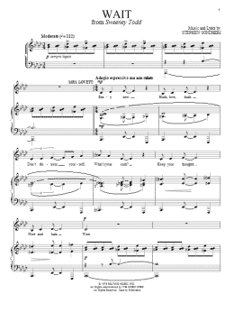 page one of Wait (Piano & Vocal)