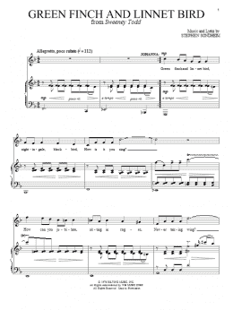 page one of Green Finch And Linnet Bird (Piano & Vocal)