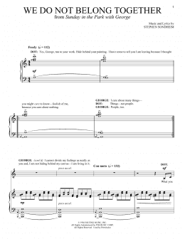page one of We Do Not Belong Together (Piano & Vocal)