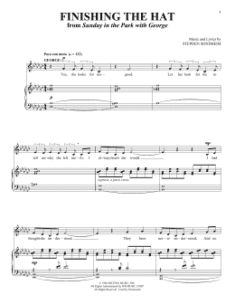 page one of Finishing The Hat (Piano & Vocal)