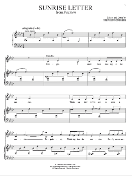 page one of Sunrise Letter (Piano & Vocal)