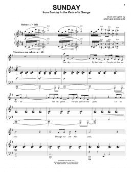 page one of Sunday (Piano & Vocal)