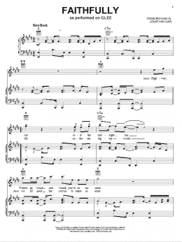 page one of Faithfully (Piano, Vocal & Guitar Chords (Right-Hand Melody))