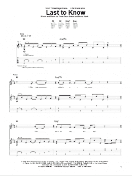 page one of Last To Know (Guitar Tab)