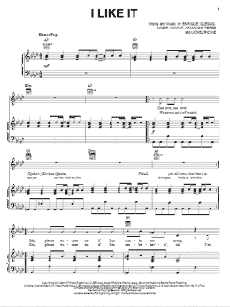 page one of I Like It (Piano, Vocal & Guitar Chords (Right-Hand Melody))