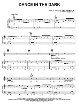 page one of Dance In The Dark (Piano, Vocal & Guitar Chords (Right-Hand Melody))