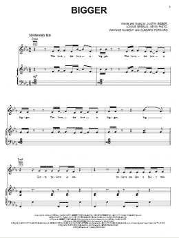 page one of Bigger (Piano, Vocal & Guitar Chords (Right-Hand Melody))