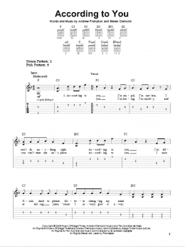 page one of According To You (Easy Guitar Tab)
