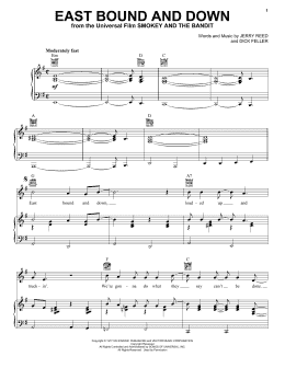 page one of East Bound And Down (Piano, Vocal & Guitar Chords (Right-Hand Melody))