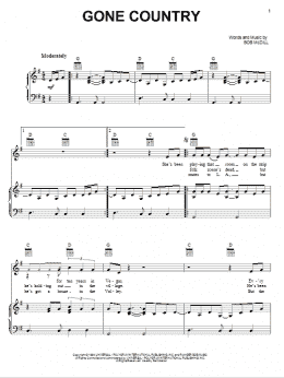 page one of Gone Country (Piano, Vocal & Guitar Chords (Right-Hand Melody))