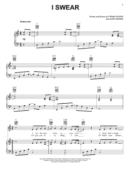 page one of I Swear (Piano, Vocal & Guitar Chords (Right-Hand Melody))