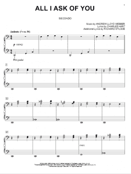 page one of All I Ask Of You (from The Phantom Of The Opera) (Piano Duet)