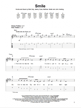 page one of Smile (Easy Guitar Tab)