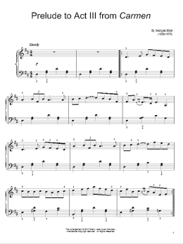 page one of Prelude To Act III (Easy Piano)