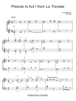 page one of Prelude To Act I (Easy Piano)