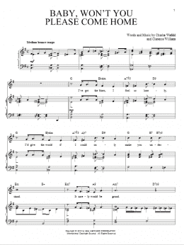 page one of Baby, Won't You Please Come Home (Piano & Vocal)