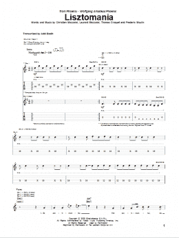 page one of Lisztomania (Guitar Tab)