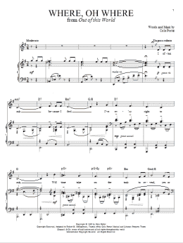 page one of Where, Oh Where (Piano & Vocal)