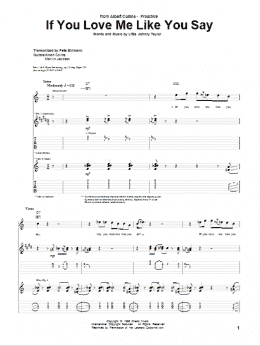 page one of If You Love Me Like You Say (Guitar Tab)