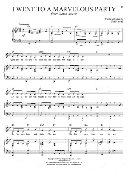 page one of I Went To A Marvelous Party (Piano & Vocal)
