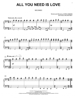 page one of All You Need Is Love (Piano Duet)