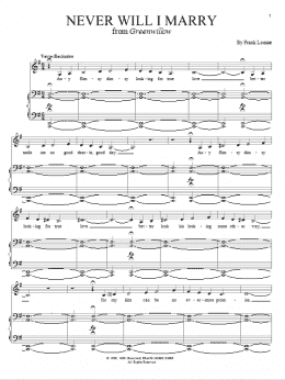 page one of Never Will I Marry (Piano & Vocal)