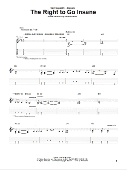 page one of The Right To Go Insane (Guitar Tab)