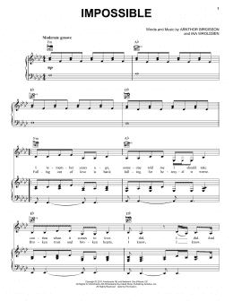page one of Impossible (Piano, Vocal & Guitar Chords (Right-Hand Melody))