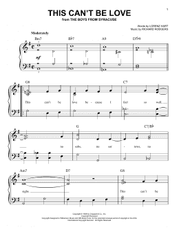 page one of This Can't Be Love (Easy Piano)