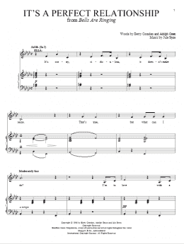 page one of It's A Perfect Relationship (Piano & Vocal)