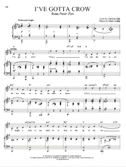 page one of I've Gotta Crow (Piano & Vocal)
