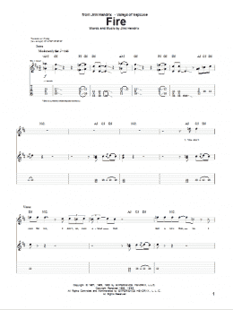 page one of Fire (Guitar Tab)