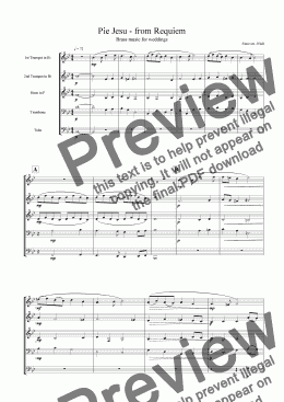page one of Pie Jesu from Requiem - Brass Music for Weddings