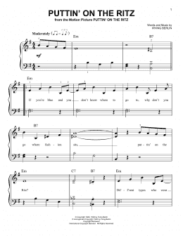 page one of Puttin' On The Ritz (Easy Piano)