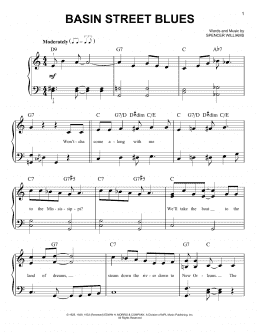 page one of Basin Street Blues (Easy Piano)