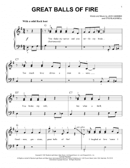 page one of Great Balls Of Fire (Easy Piano)
