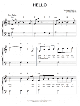 page one of Hello (Big Note Piano)