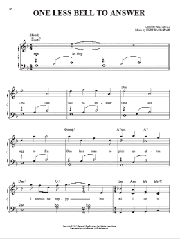 page one of One Less Bell To Answer (Easy Piano)