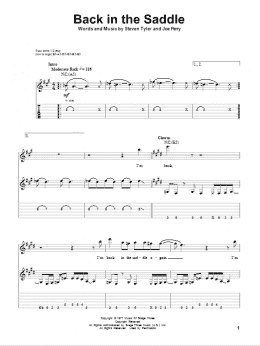 page one of Back In The Saddle (Guitar Tab (Single Guitar))