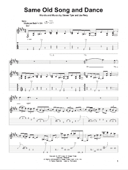 page one of Same Old Song And Dance (Guitar Tab (Single Guitar))
