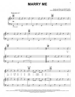page one of Marry Me (Piano, Vocal & Guitar Chords (Right-Hand Melody))