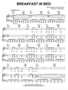page one of Breakfast In Bed (Piano, Vocal & Guitar Chords (Right-Hand Melody))