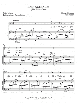 page one of Der Nussbaum (Piano & Vocal)