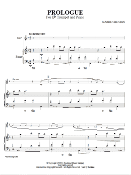 page one of Prologue For Bb Trumpet And Piano (Trumpet and Piano)