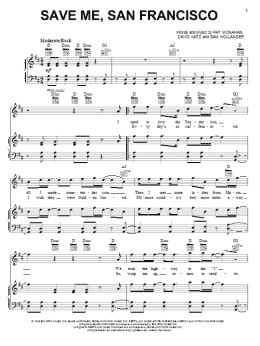 page one of Save Me, San Francisco (Piano, Vocal & Guitar Chords (Right-Hand Melody))