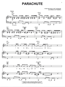 page one of Parachute (Piano, Vocal & Guitar Chords (Right-Hand Melody))