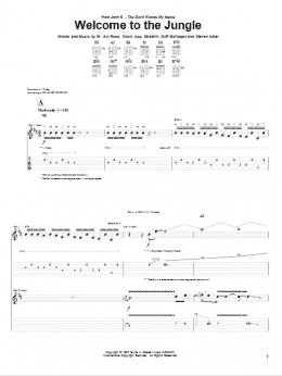page one of Welcome To The Jungle (Guitar Tab)